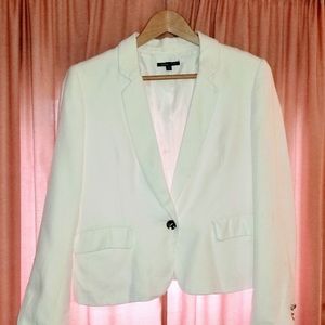 JACKET: White Cotton Jacket Blazer Coat Ja…